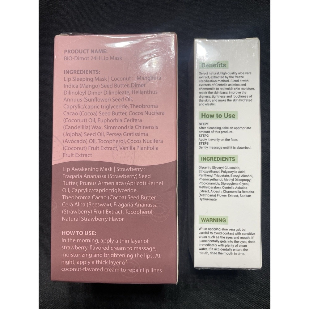Bio-Dimot 24H Lip Mask Set + Dimot Aloe Vera Gel Skincare Lot New Sealed - Picture 2 of 7